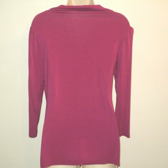 Patrizia Luca Milano Top M Magenta Mock Turtleneck - Picture 4 of 7